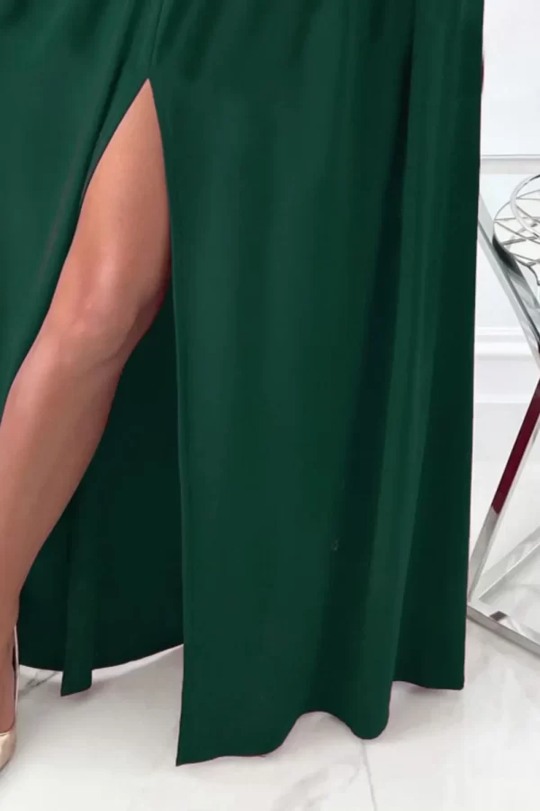 Slit Surplice Long Sleeve Maxi Dress - Image 7